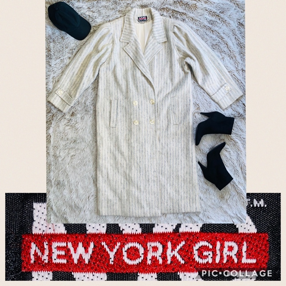 🦋Vintage New York Girl Long Wool Jacket